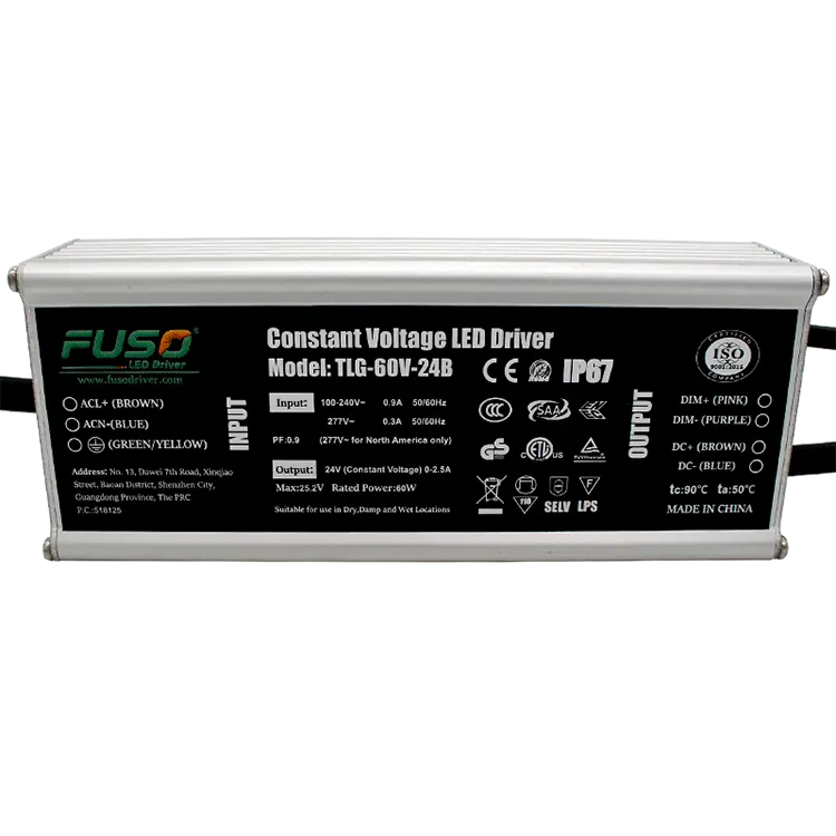 Driver Led Tegangan Konstan PF 24V 60w Tinggi